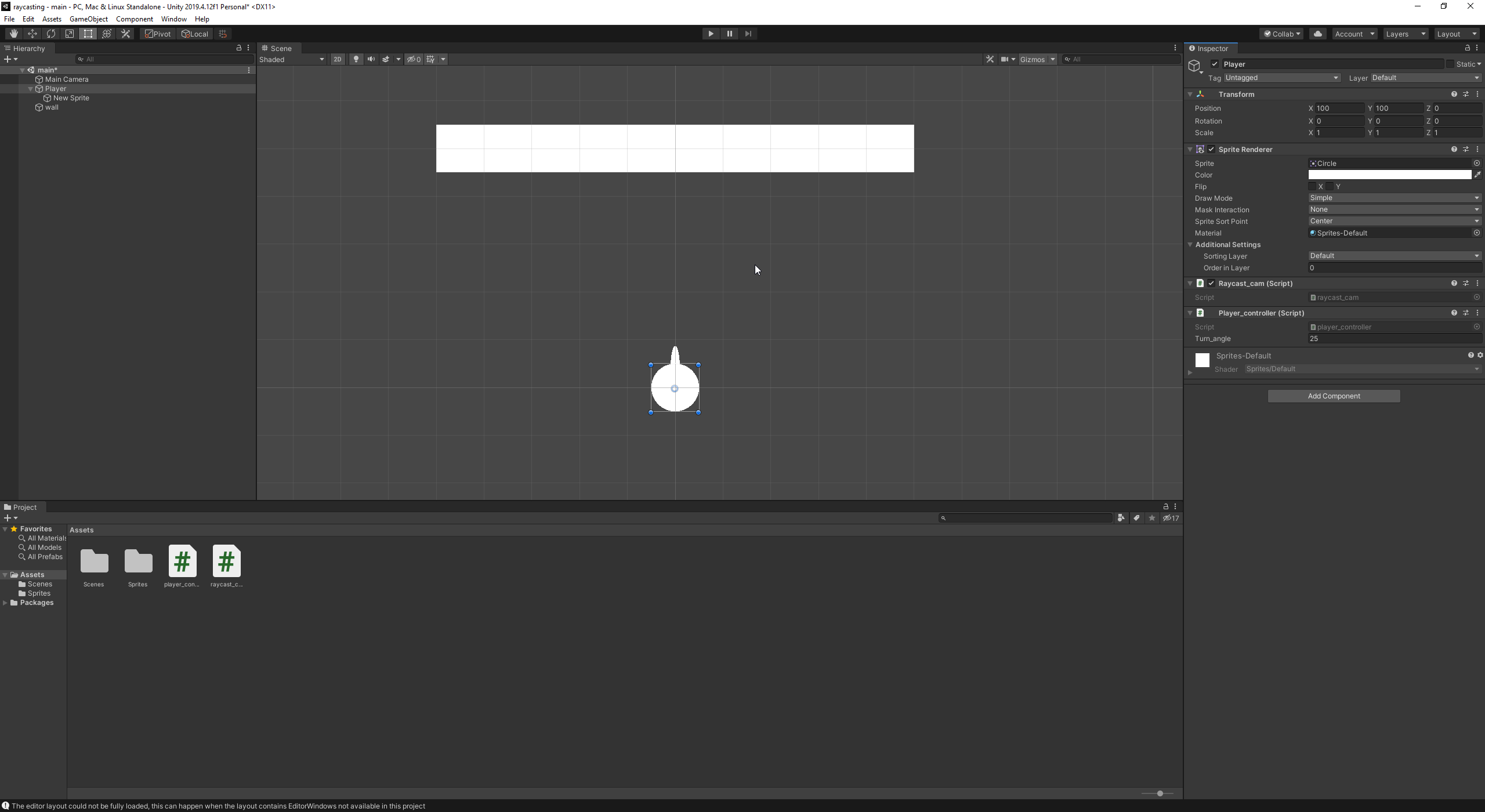 A simple Unity2D workspace with a simple top-down map
