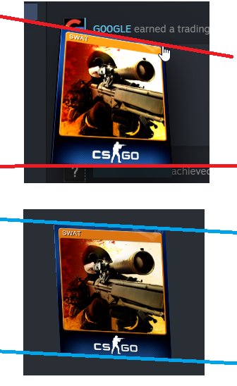CSS rotate3d comparison with Steam trading card 3d rotation
