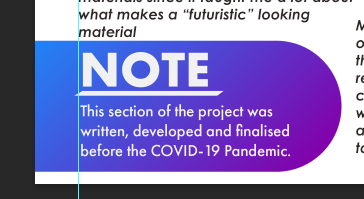A warning tab I added to tell the reader that this portion of the project was completed before the COVID-19 pandemic